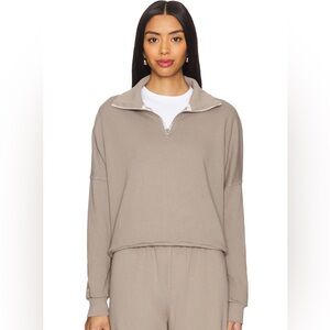 NWT perfectwhitetee Maren 1/4 zip sweatshirt S